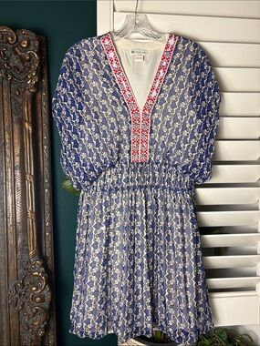 Anthropologie Vineet Bahl Oda Embroidered Dress, Mini altered